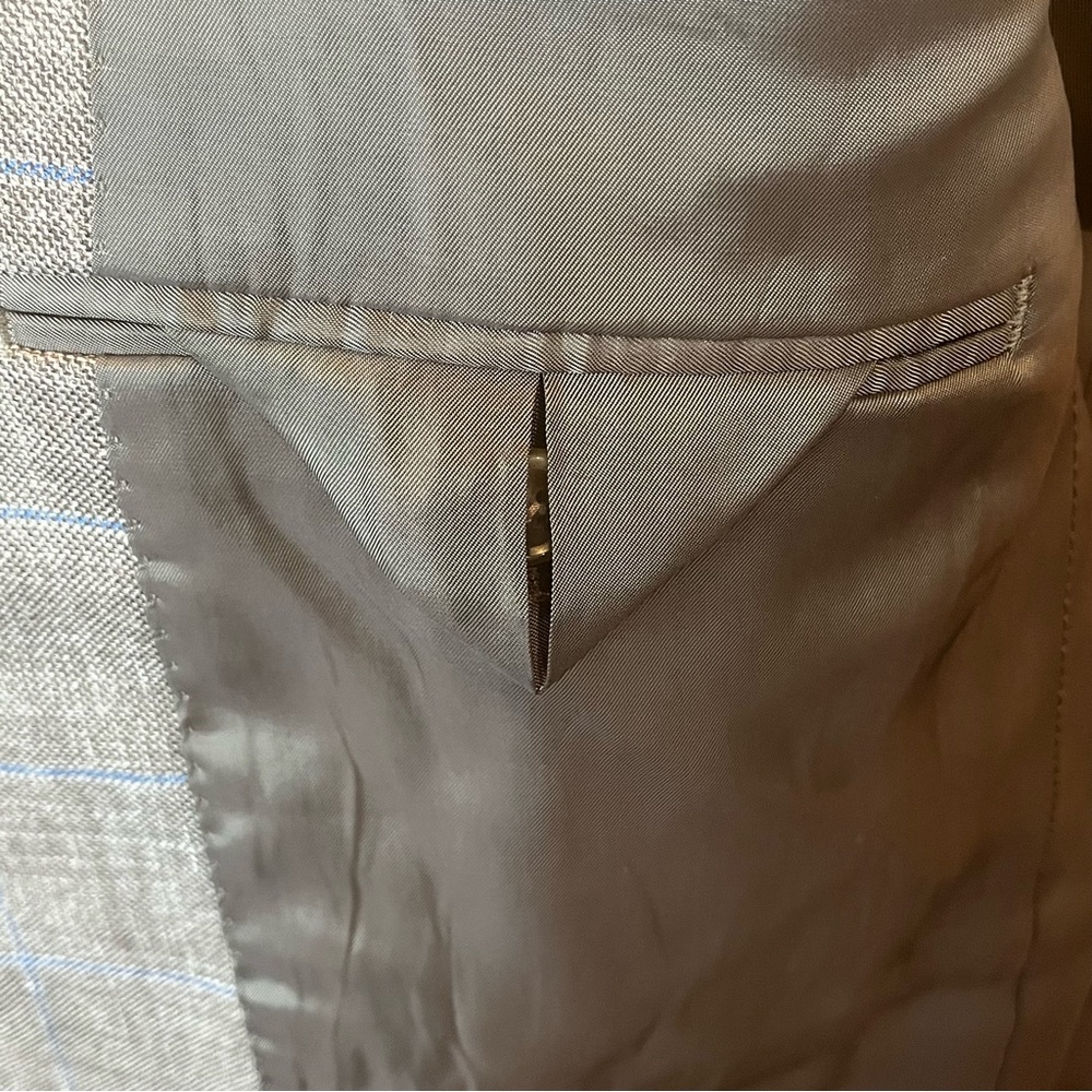 RALPH LAUREN Black Label Linen Blazer Taupe Brown Blue Size 46R Breathable - Picture 10 of 15